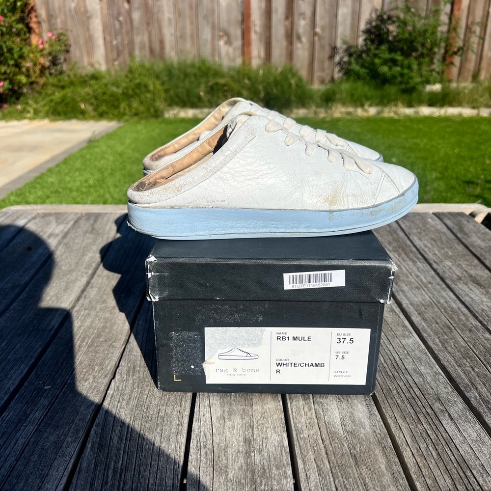*As Is* Rag & Bone ‘Rb1’ Backless Mule Sneaker Wh… - image 5